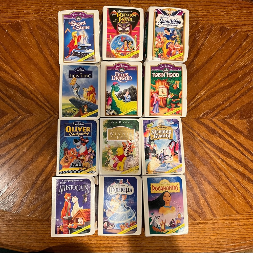 12 VTG Disney Mcdonalds Happy Meal Masterpiece Figurine VHS Lot 1995 1996 EU